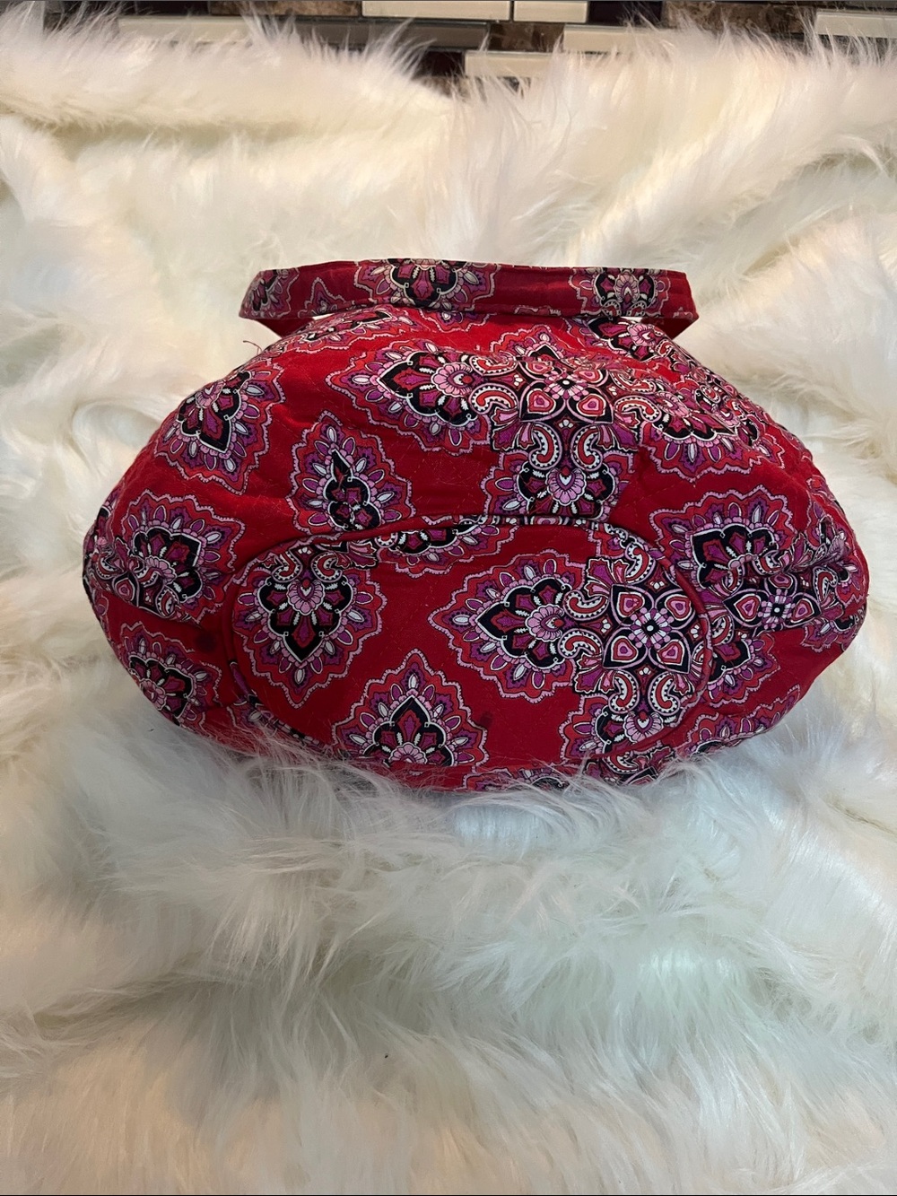 Vera Bradley Red Quilted Printed Tote - Picture 5 of 5